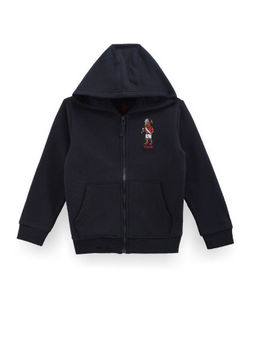 U.S. POLO ASSN. - Boys Navy Blue Solid Hooded Sweatshirt