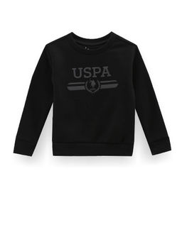 U.S. POLO ASSN. - Boys Black Crew Neck Brand Print Sweatshirt