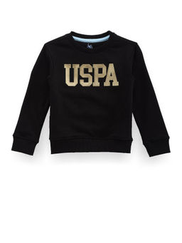 U.S. POLO ASSN. - Boys Black Brand Graphic Print Sweatshirt