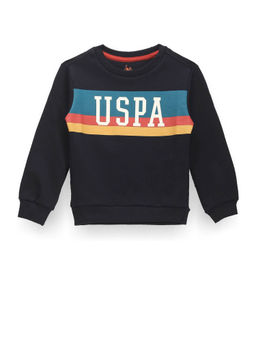 U.S. POLO ASSN. - Boys Navy Blue Brand Print Sweatshirt