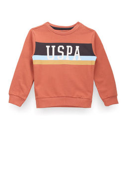 U.S. POLO ASSN. - Boys Orange Brand Print Sweatshirt