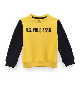 U.S. POLO ASSN. - Boys Yellow Logo Colorblock Sweatshirt