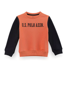 U.S. POLO ASSN. - Boys Red Logo Colorblock Sweatshirt