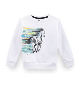 U.S. POLO ASSN. - Boys White Brand Print Sweatshirt