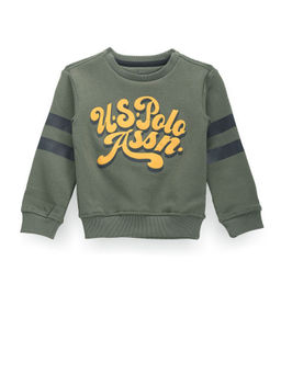 U.S. POLO ASSN. - Boys Green Brand Print Sweatshirt