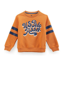 U.S. POLO ASSN. - Boys Orange Brand Print Sweatshirt