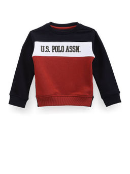 U.S. POLO ASSN. - Boys Red Color Block Sweatshirt