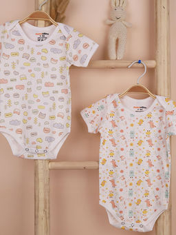 Moms Home - Unisex Multi-Color Printed Onesies (Pack of 2)