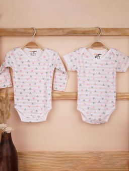 Moms Home - Unisex Multi-Color Printed Onesies (Pack of 2)