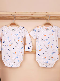 Moms Home - Unisex Multi-Color Printed Onesies (Pack of 2)