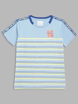 Blue Giraffe - Boys Multi-color Striped T-shirt