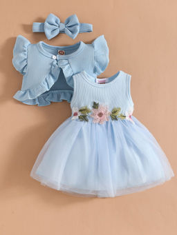 Hopscotch - Soft Bloom Dress with shrug and Headband