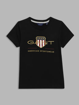GANT - Kids Black Printed T-shirt