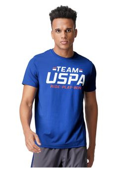 U.S. POLO ASSN. - Men Mid Blue I713 Natural Polyester T-Shirts - Pack Of 1