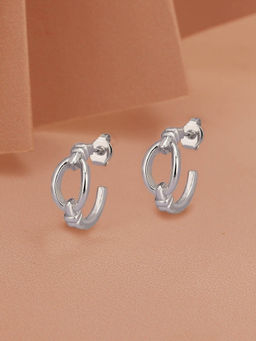 Carlton London - Rhodium Plated Hoop Earring