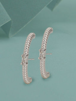 Carlton London - Rhodium Plated Earlobe Earring