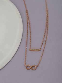 Carlton London - 18kt Gold Plated Infinity CZ Necklace