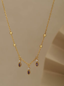 Carlton London - 18kt Gold Plated CZ Fancy Necklace