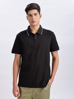 Calvin Klein - Solid Regular Fit Cotton Black T-Shirt
