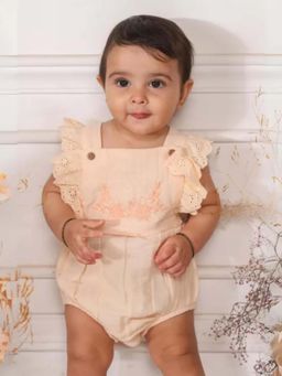 ZACH & KIKI - Peaches Embroidery Romper