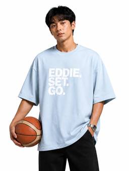 Eddie Bauer - Men'S Set Go Oversized Blue Tshirt