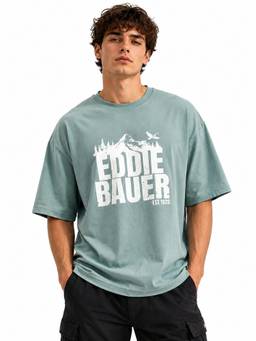 Eddie Bauer - Men'S Ridgeline Graphic Oversized Teal Tshirt