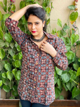 Sundarii - Brave Heart - Ajrakh Hand Block Printed Shirt