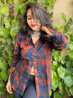 Sundarii - Devil - Ajrakh Hand Block Printed Shirt