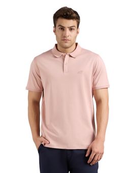 SKECHERS - Men's Highlander Front Zipper Pink Polo T-Shirt