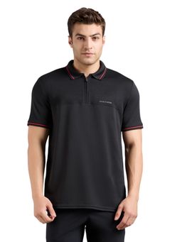 SKECHERS - Men's Tonal Panel Golf Black Polo T-Shirt