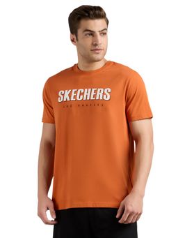 SKECHERS - Men's Hand Painted Orange T-Shirt