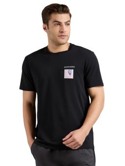 SKECHERS - Men's Applique Print Black T-Shirt
