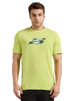 SKECHERS - Men's Newsprint Logo Green T-Shirt