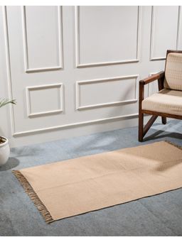 Fabindia - Beige Dana Hand Woven Cotton Dhurrie