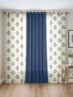 Urban Space - Cotton Curtains Liberty Blue & Aura Indigo (Pack of 3)