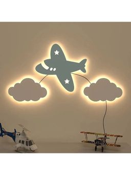 Dekorstation - Aeroplane Flying On The Cloud Wall Lamp Wooden Creative