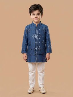 ETHNIKS NEURON - Ethniks Neu-Ron Kurta with Pant and Jacket-Blue