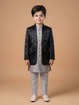 ETHNIKS NEURON - Ethniks Neu-Ron Kurta with Pyjama and Jacket-Grey