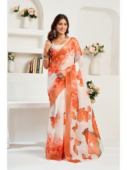 BFM - Multi-Color Printed Ready To Wear Saree with Unstitched Blouse