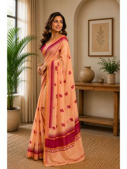 BFM - Coral Floral Printed Ready To Wear Saree with Unstitched Blouse