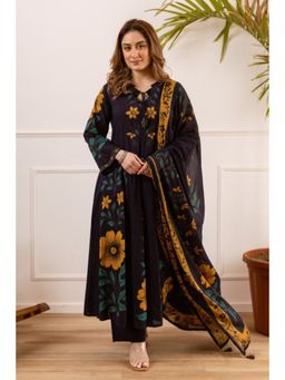 Autumnlane - Karen Kaloom Cotton Anarkali Kurta and Pant with Dupatta