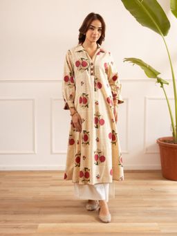 Autumnlane - Karen Sand Cotton Kurta and Pant