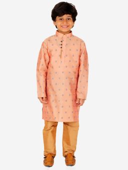 Pro Ethic Style Developer - Boy'S Silk Kurta and Pajama-Peach