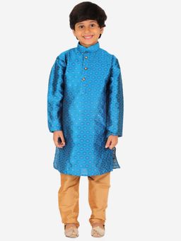 Pro Ethic Style Developer - Boy'S Silk Kurta and Chudidaar Pajama Ethnic Wear Set-Blue