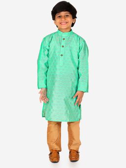 Pro Ethic Style Developer - Boy'S Silk Kurta and Chudidaar Pajama Ethnic Wear Set-Green
