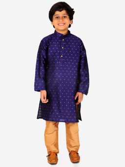 Pro Ethic Style Developer - Boy'S Silk Kurta and Chudidaar Pajama Ethnic Wear Set-Blue