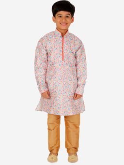 Pro Ethic Style Developer - Boy'S Jacquard Silk Kurta and Pyjama-Multi-Color