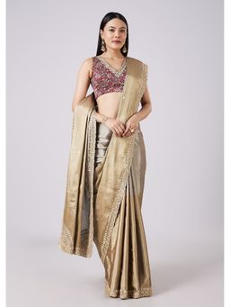 KALKI FASHION - Contrast Border Ombre Saree with Unstitched Blouse