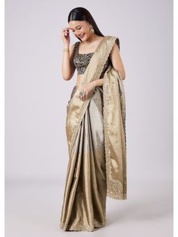KALKI FASHION - Contrast Border Ombre Saree with Unstitched Blouse