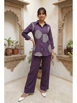 Autumnlane - Swades Periwinkle Embroidered Cotton Co-Ord Set